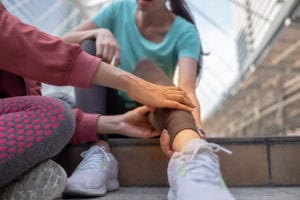 woman suffering foot and ankle pain