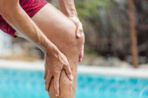 ACL injury on a man's knee